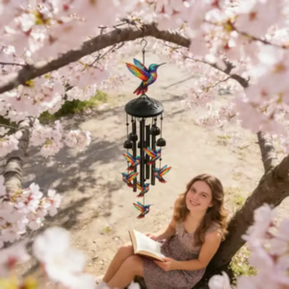 Vintage Hand-Painted Wind Chime – Crystal Clear Tones, Weather-Resistant 🎐🌸