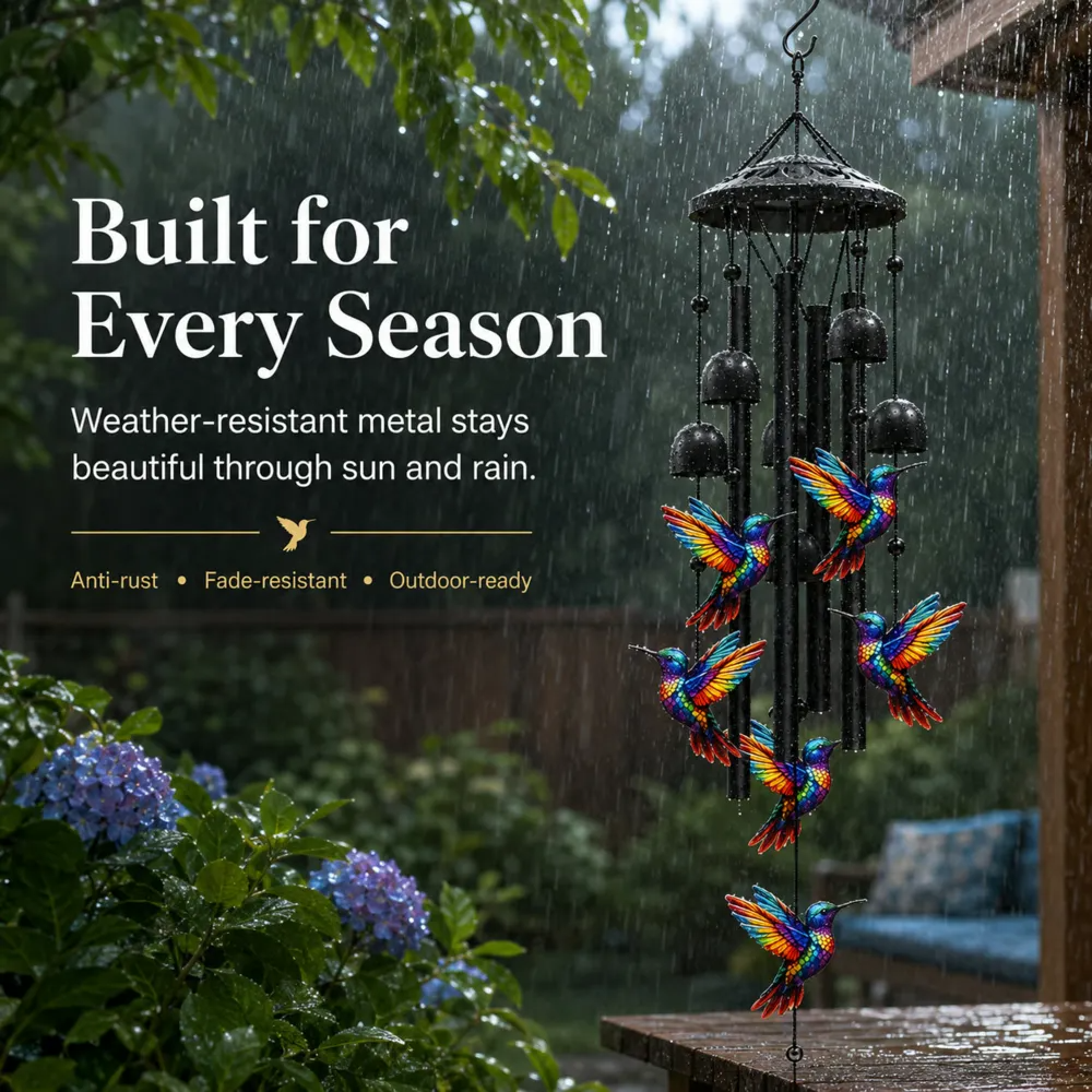 Vintage Hand-Painted Wind Chime – Crystal Clear Tones, Weather-Resistant 🎐🌸