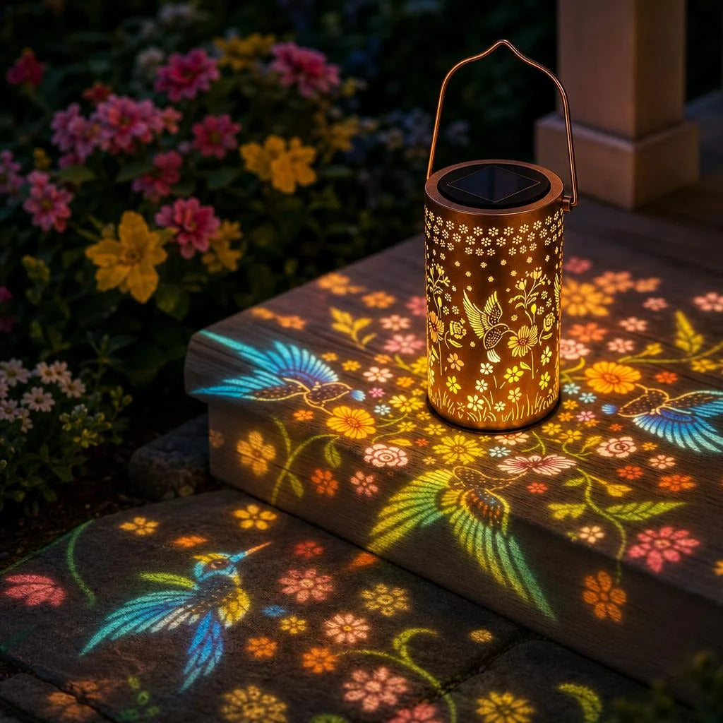 Solar Hummingbird Lantern – Multicolored Glow, Waterproof 🐦🌈