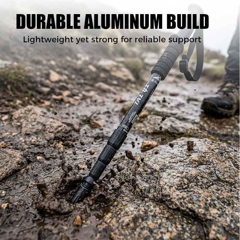 Adjustable Aluminum Alloy Trekking Pole – Shock-Absorbing, 6160 Aviation Grade 🏔️