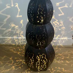 Set of 3 Lit Metal Stackable Pumpkins – LED Glow, Timer Function 🎃✨